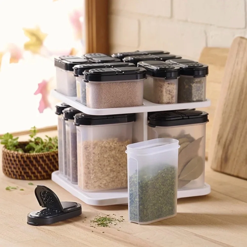 Tupperware® Spice Carousel Set | 17-pc with Small and Large Shakers, NEW!